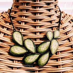 Sage green statement bib necklace. ⚡️
